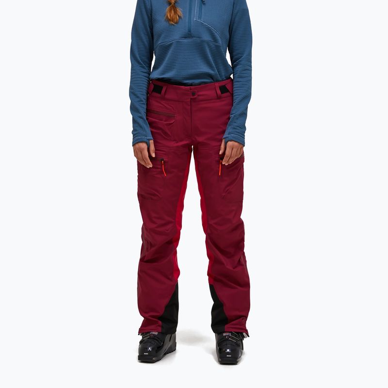Pantaloni da sci da donna Peak Performance Vislight GTX C-Knit 3L vertical zenith/tech burgundy