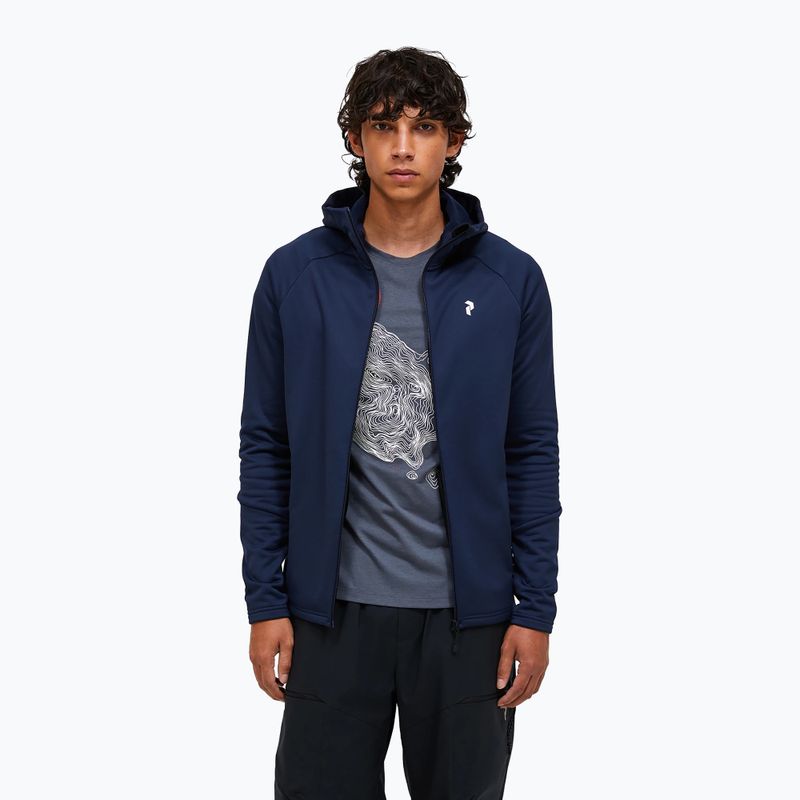 Felpa uomo Peak Performance Rider Essentials Zip Hood blue shadow/blue shadow 4