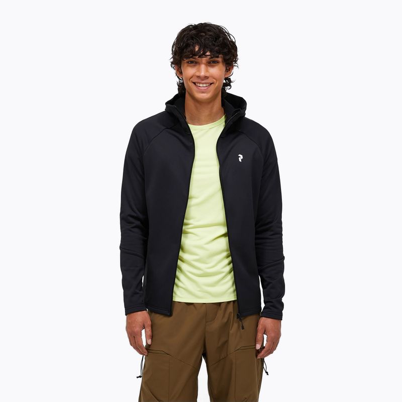 Felpa uomo Peak Performance Rider Essentials Zip Hood Black/Black 4