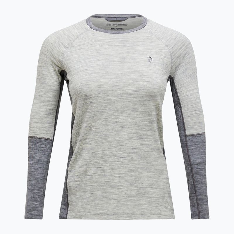Maglia termica da donna a maniche lunghe Peak Performance Magic Crew Wool-Blend Baselayer medium grey melange 4