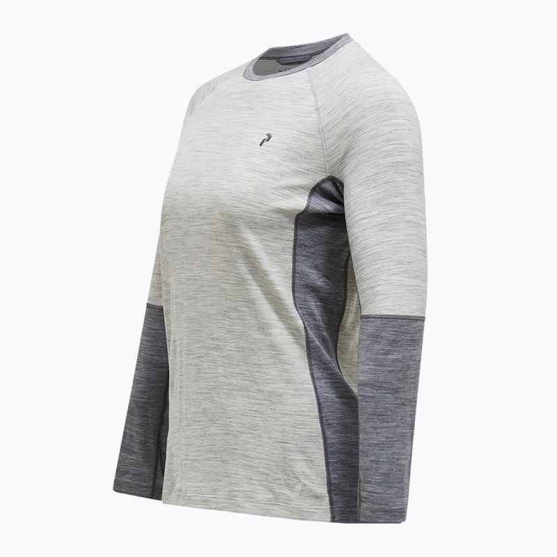 Maglia termica da donna a maniche lunghe Peak Performance Magic Crew Wool-Blend Baselayer medium grey melange 6