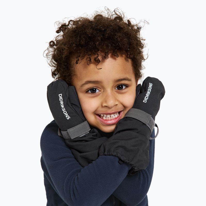 Guanti da sci per bambini Didriksons Biggles - Guanti da sci neri 3