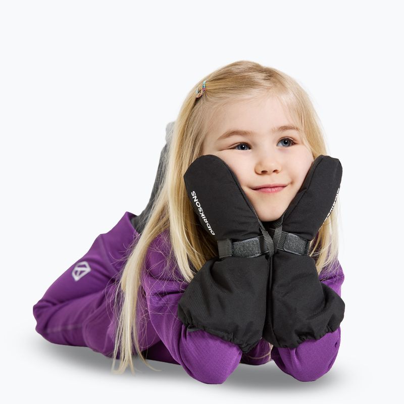 Guanti da sci per bambini Didriksons Biggles - Guanti da sci neri 4