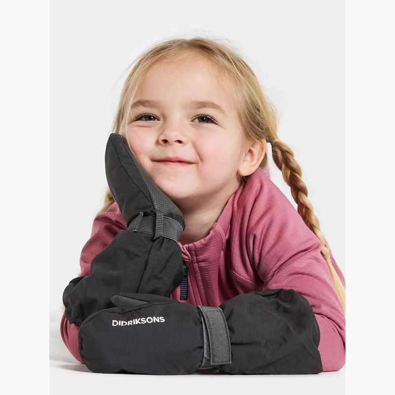 Guanti da sci per bambini Didriksons Biggles - Guanti da sci neri 6