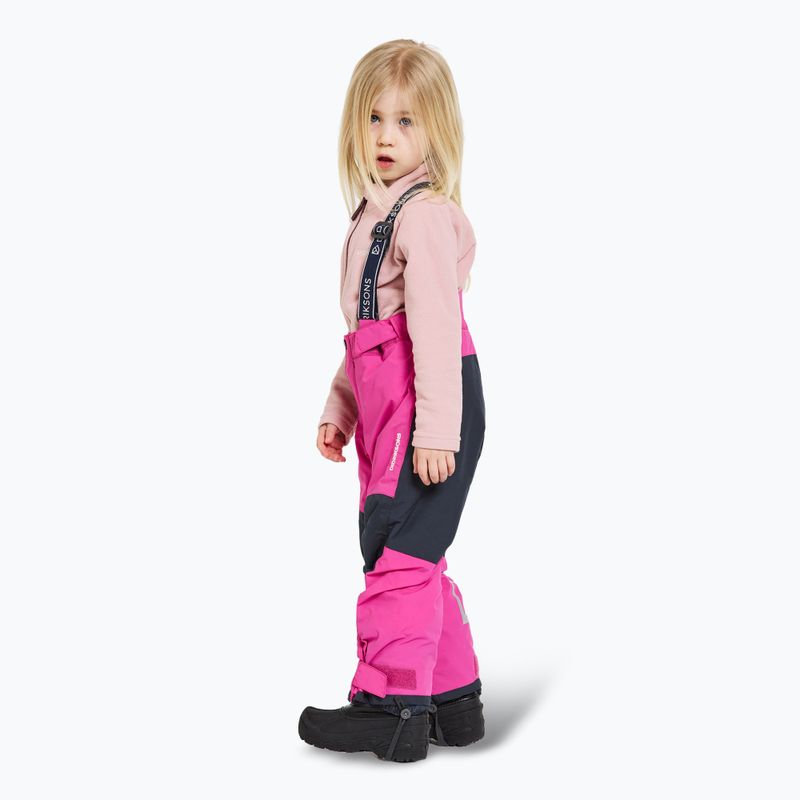 Pantaloni da sci Didriksons Idre in plastica rosa per bambini 3