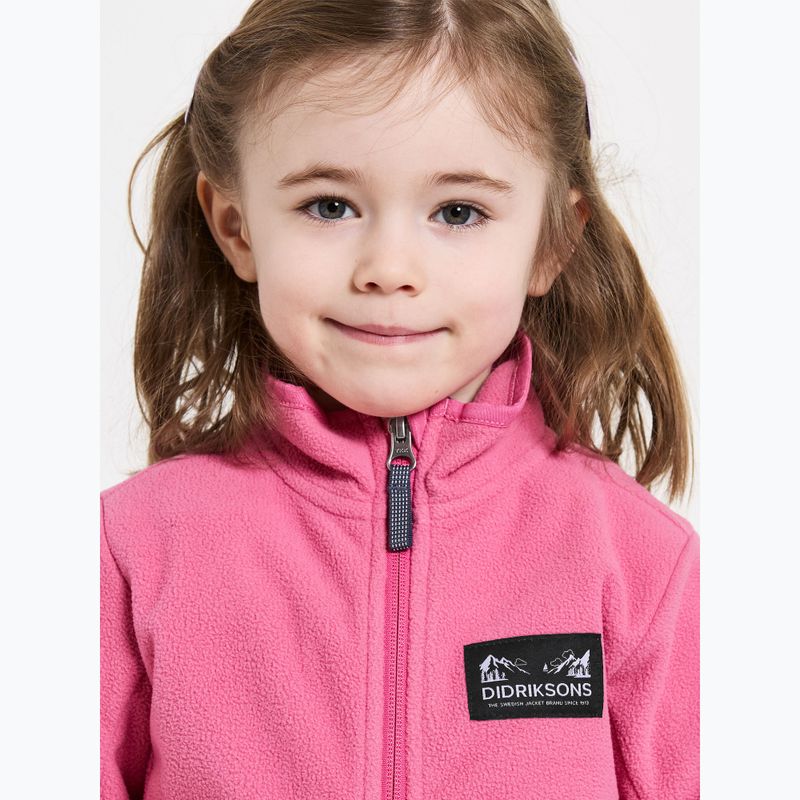 Felpa in pile Didriksons Muskot rosa dolce per bambini 6