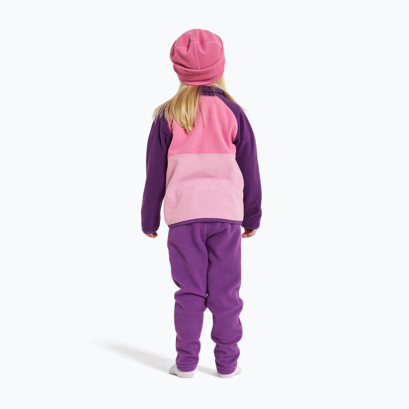 Didriksons Monte Half Button felpa in pile per bambini rosa chiaro heather 3