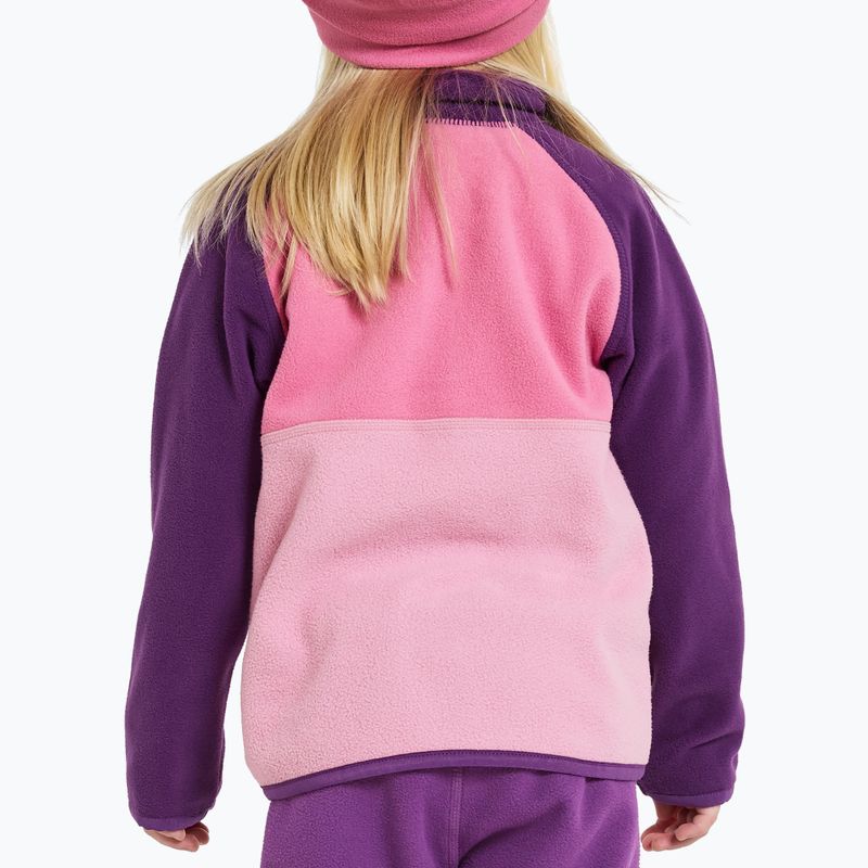 Didriksons Monte Half Button felpa in pile per bambini rosa chiaro heather 7