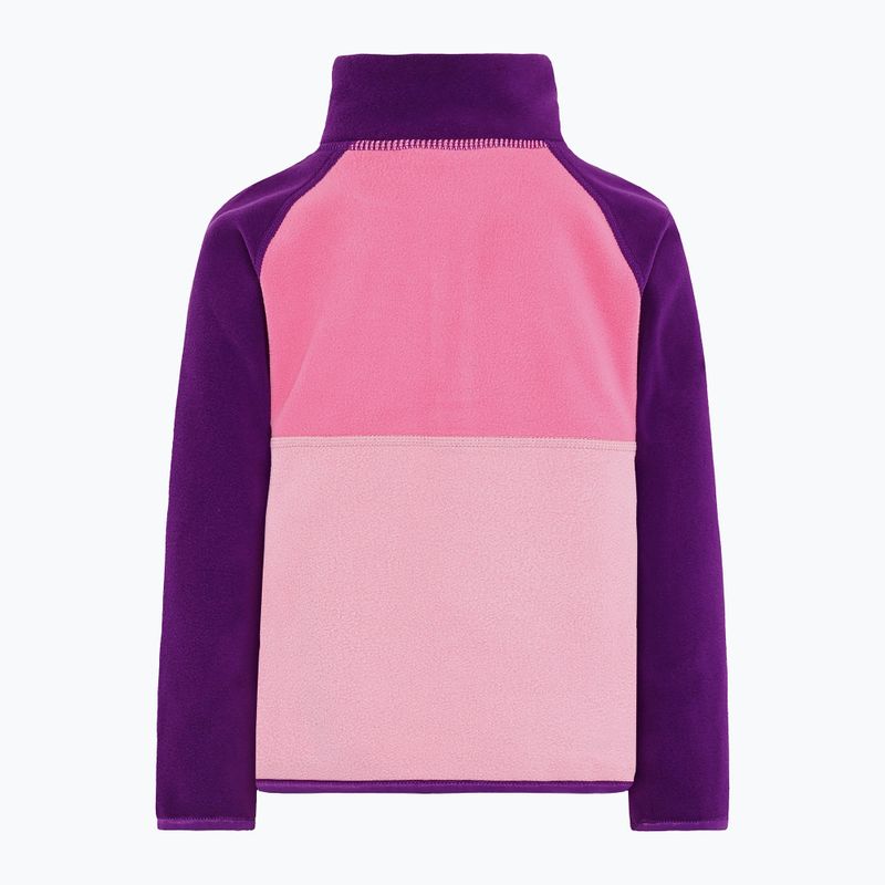 Didriksons Monte Half Button felpa in pile per bambini rosa chiaro heather 9