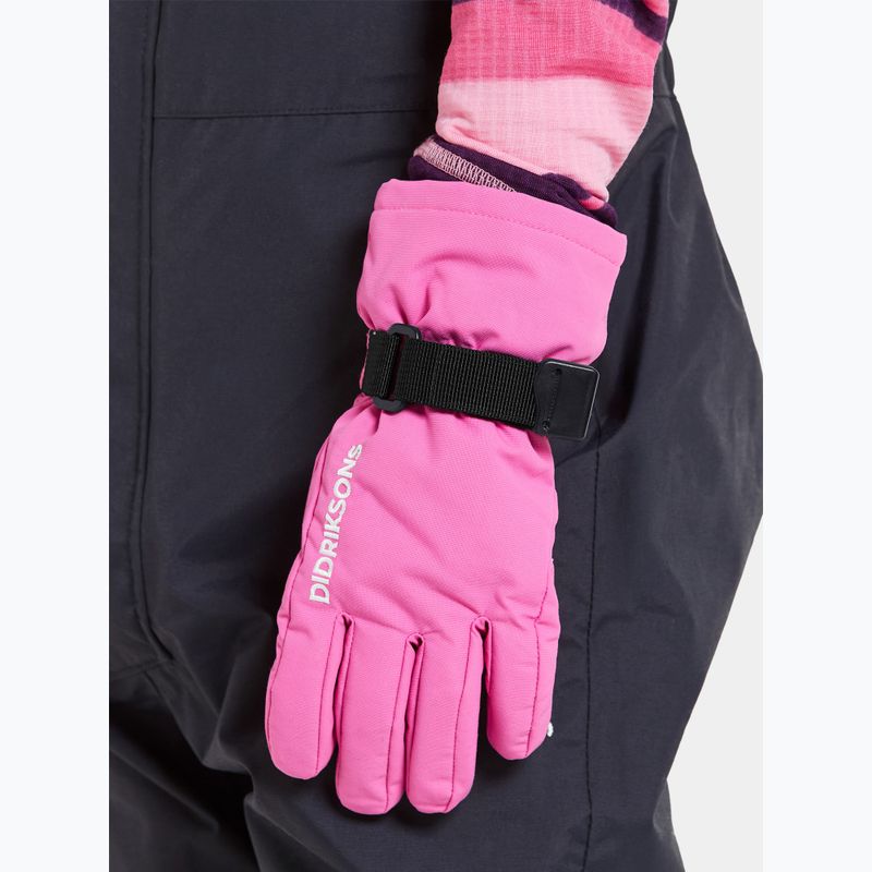 Didriksons Biggles, guanti da sci rosa per bambini 2