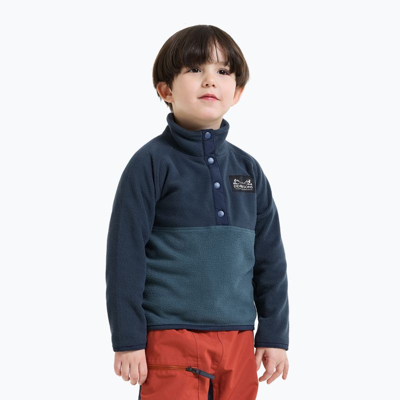 Pile felpato bambino Didriksons Monte 6 Half Button mountain blue 3