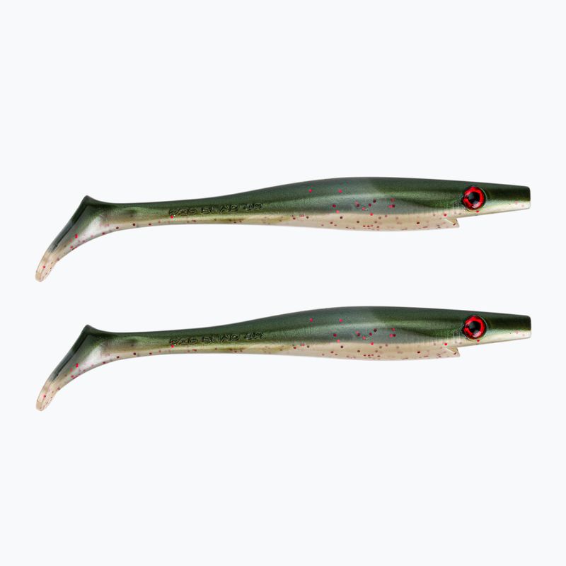 Strike Pro Pig Shad Jr esca in gomma 2 pezzi verde TEV-SP172C-104