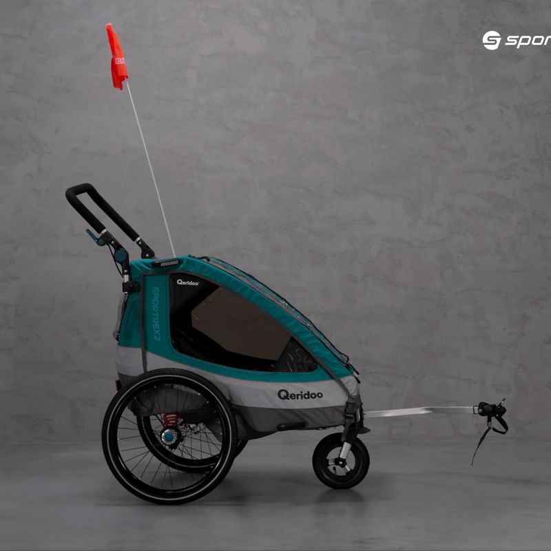 Rimorchio per biciclette Qeridoo Sportrex 2 blu petrolio 9