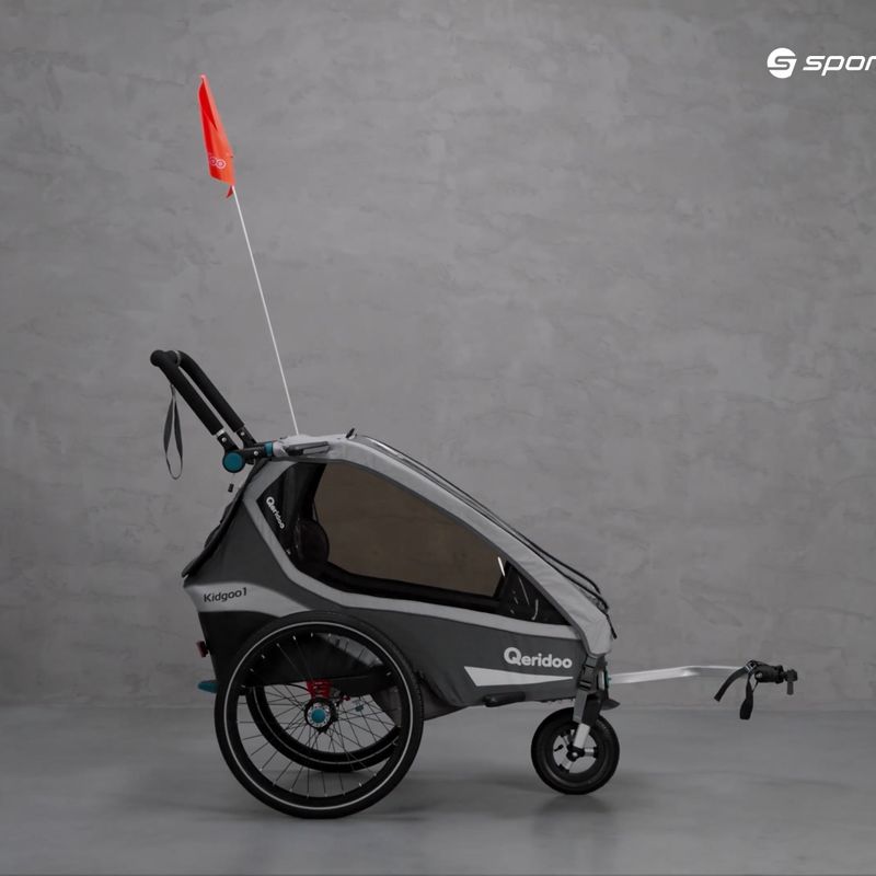 Rimorchio per bicicletta Qeridoo Kidgoo1 Sport grigio antracite 12