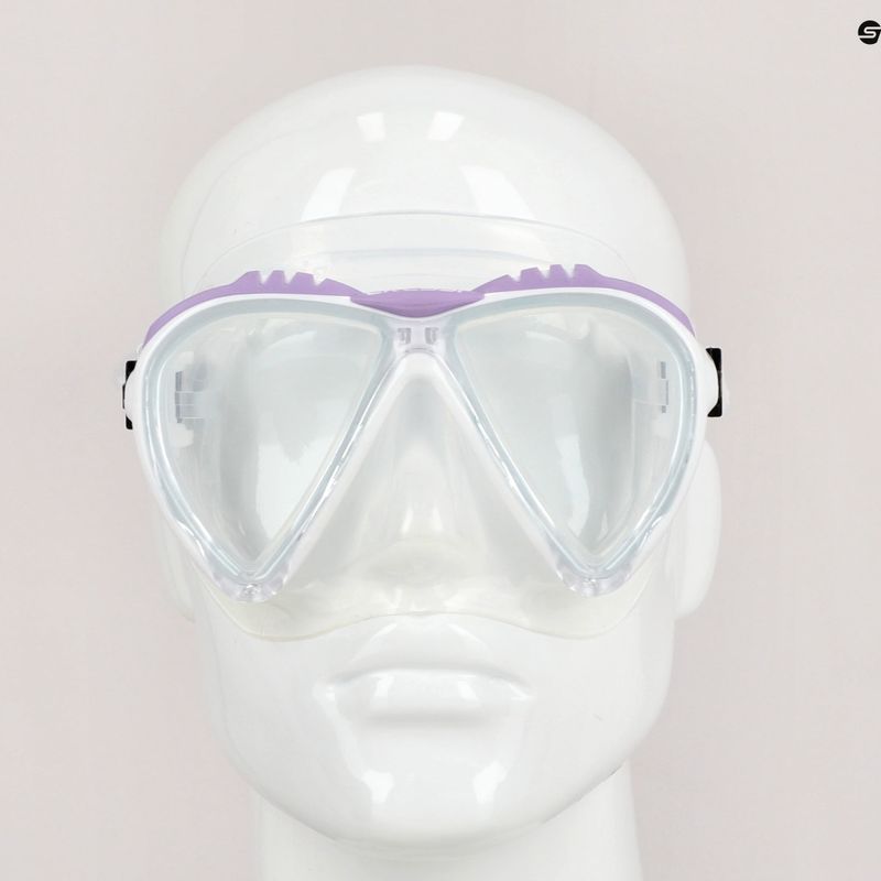 Maschera subacquea Cressi Lince trasparente/bianco/lilla 7