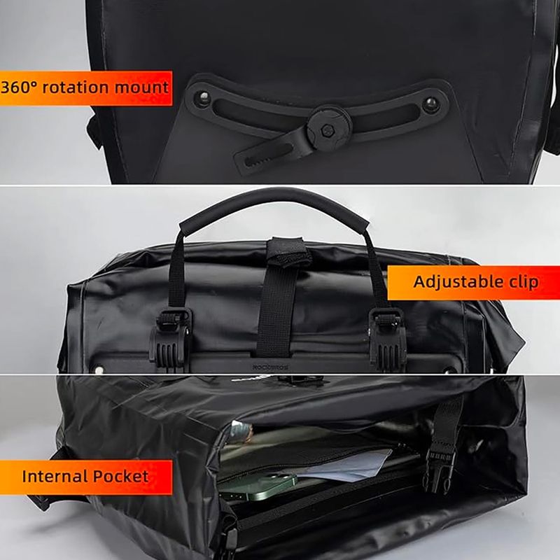 Borse da bici Rockbros 30140022001 Bicycle Pannier Bag 2pcs black 2