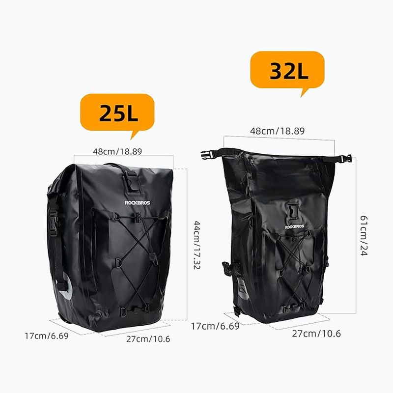 Borse da bici Rockbros 30140022001 Bicycle Pannier Bag 2pcs black 3