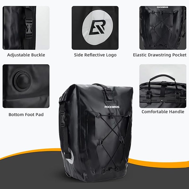 Borse da bici Rockbros 30140022001 Bicycle Pannier Bag 2pcs black 4