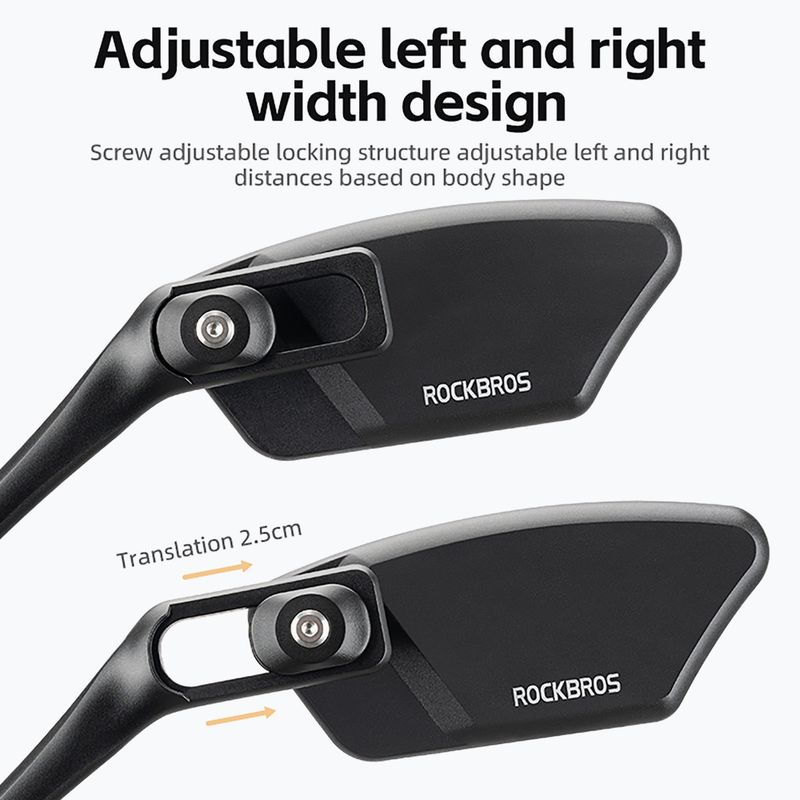 Specchietto per bicicletta Rockbros 26210007001 Mirror 1 pcs Left black 3