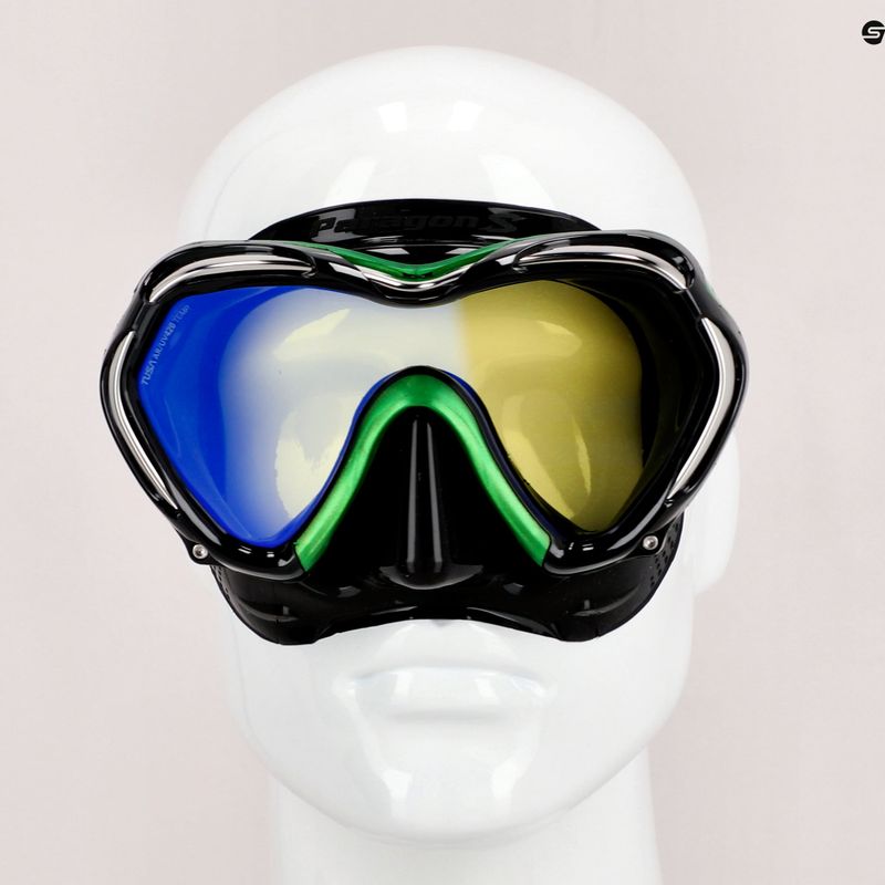 TUSA Paragon S maschera subacquea nera/verde 7