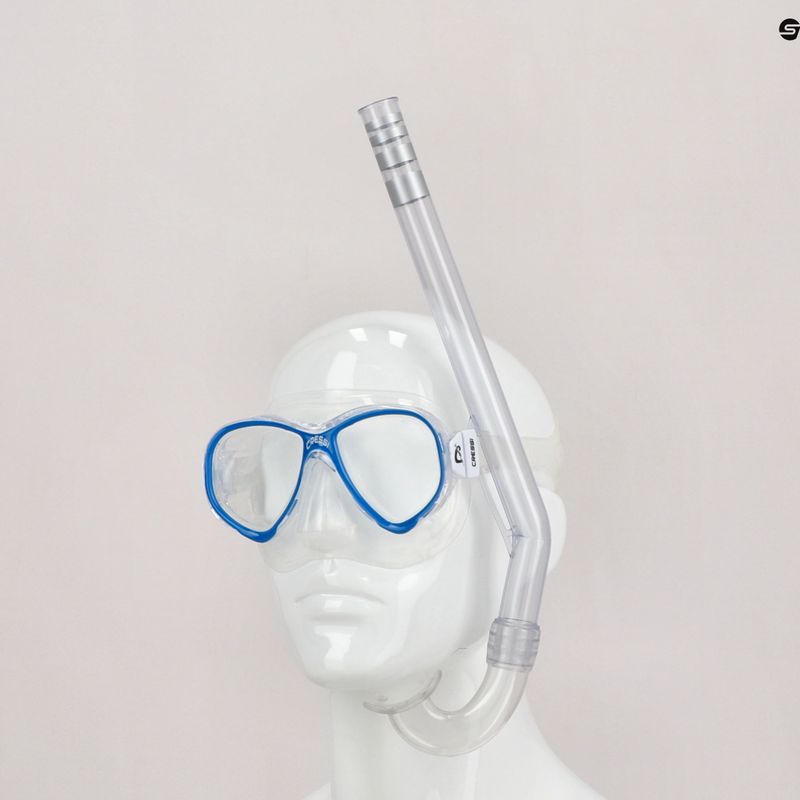 Set da snorkeling per bambini Cressi Perla + Minigringo trasparente/blu 10