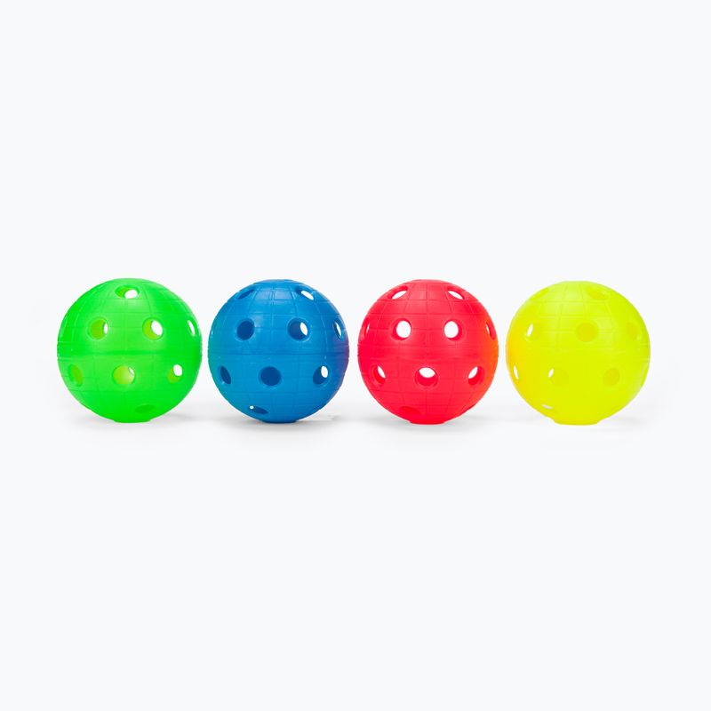 UNIHOC Crater floorballs 4 pezzi giallo/rosso/blu