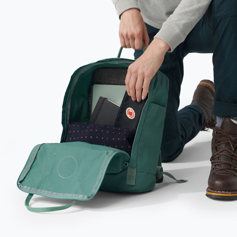 Zaino da escursionismo Fjällräven Kanken 16 l verde ghiaccio 14