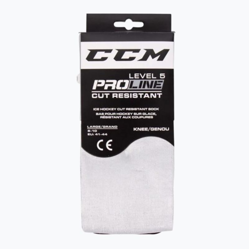 Calze da hockey CCM Pro Cut '19 bianco/nero 4
