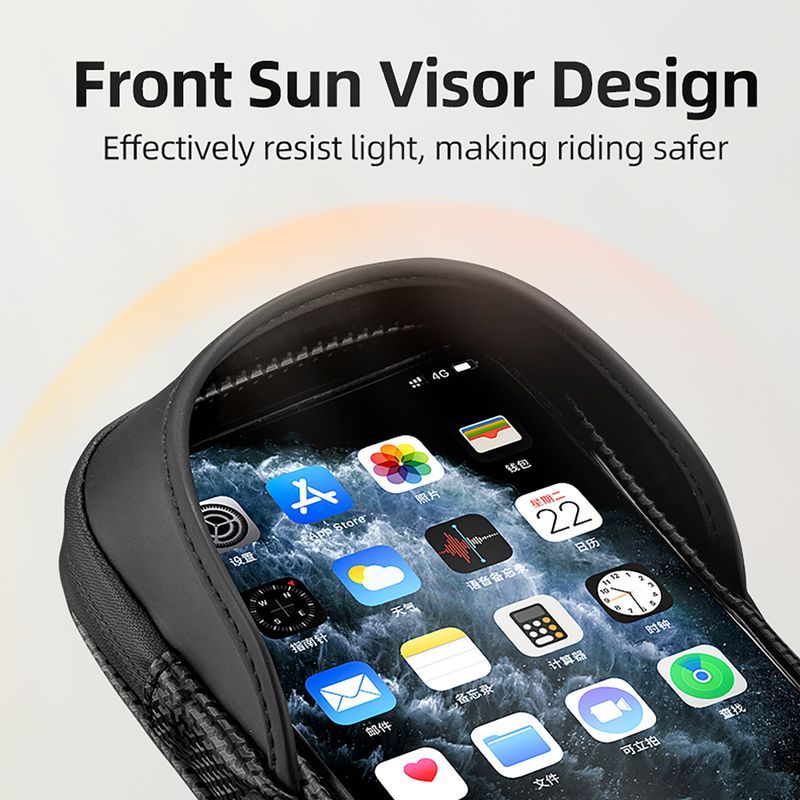 Borsa da manubrio per bicicletta Rockbros 301101770001 WP Bike Phone Bag for 6.7" black 3