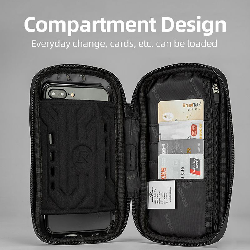 Borsa da manubrio per bicicletta Rockbros 301101770001 WP Bike Phone Bag for 6.7" black 6