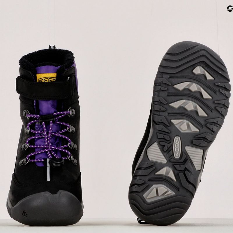 KEEN Greta Boot WP stivali da neve per bambini nero/viola 12