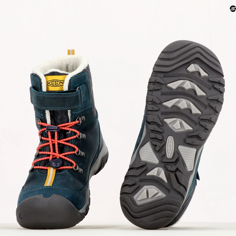 KEEN Greta Boot WP stivali da neve per bambini blu corallo/rosa pavone 12