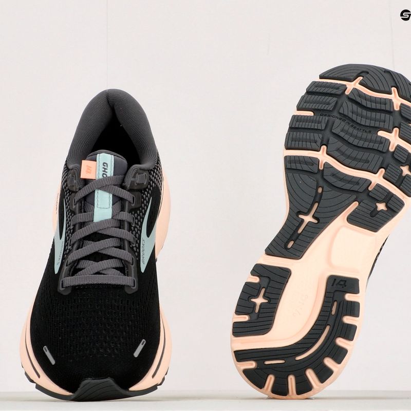 Brooks Ghost 14 scarpe da corsa da donna nero/perla/pesca 16