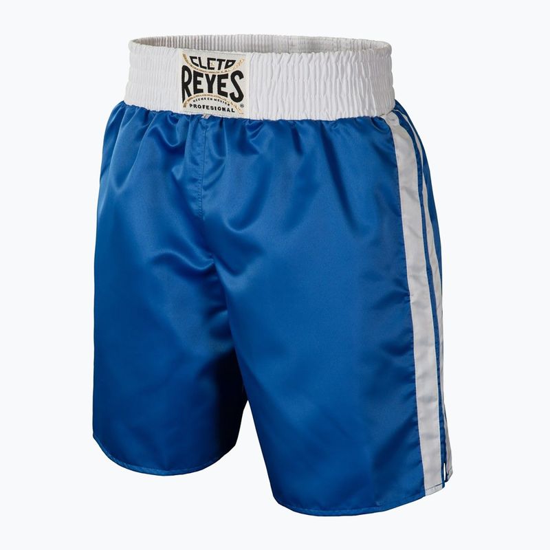 Pantaloncini da boxe in raso Cleto Reyes da uomo blu/bianco