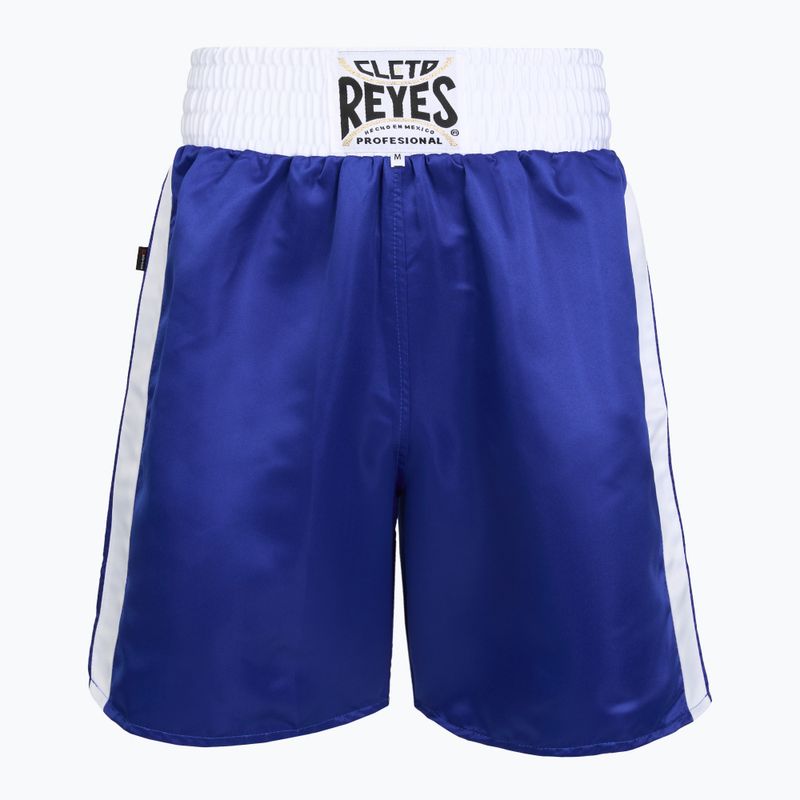 Pantaloncini da boxe in raso Cleto Reyes da uomo blu/bianco