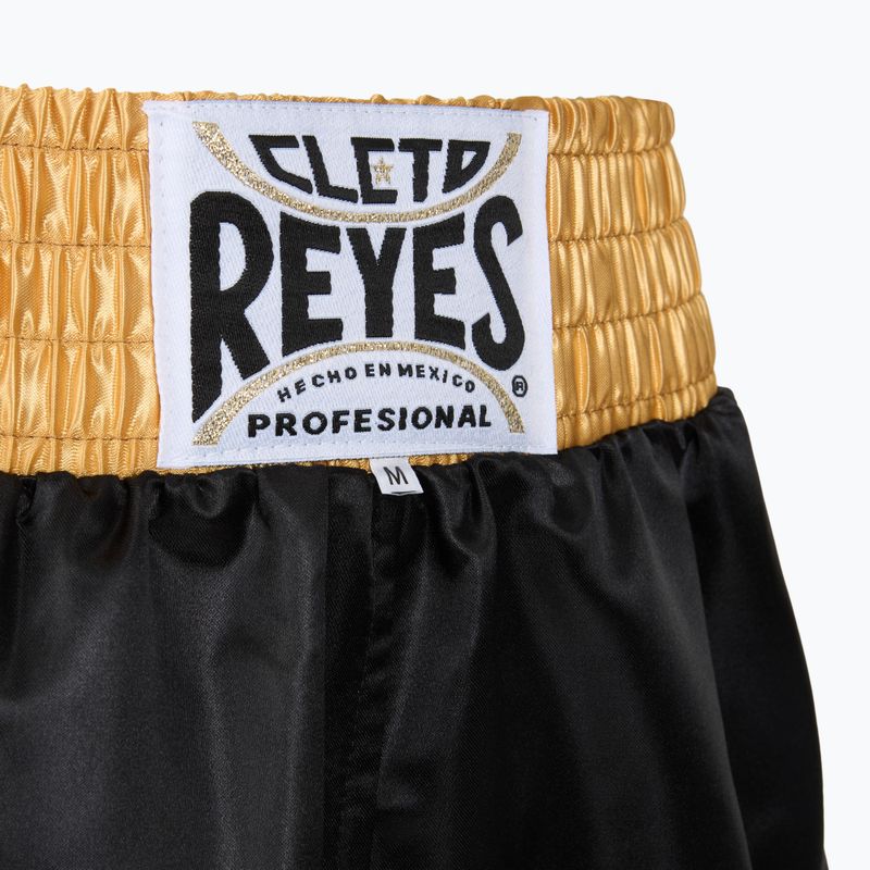 Pantaloncini da boxe in raso da uomo Cleto Reyes nero/oro 3