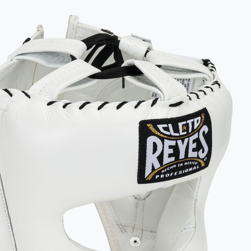 Casco da pugilato Cleto Reyes con visiera a punta in nylon bianco 4