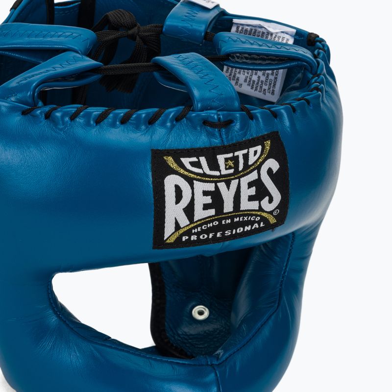 Casco da pugilato Cleto Reyes con faccia a punta e barra in nylon blu 4
