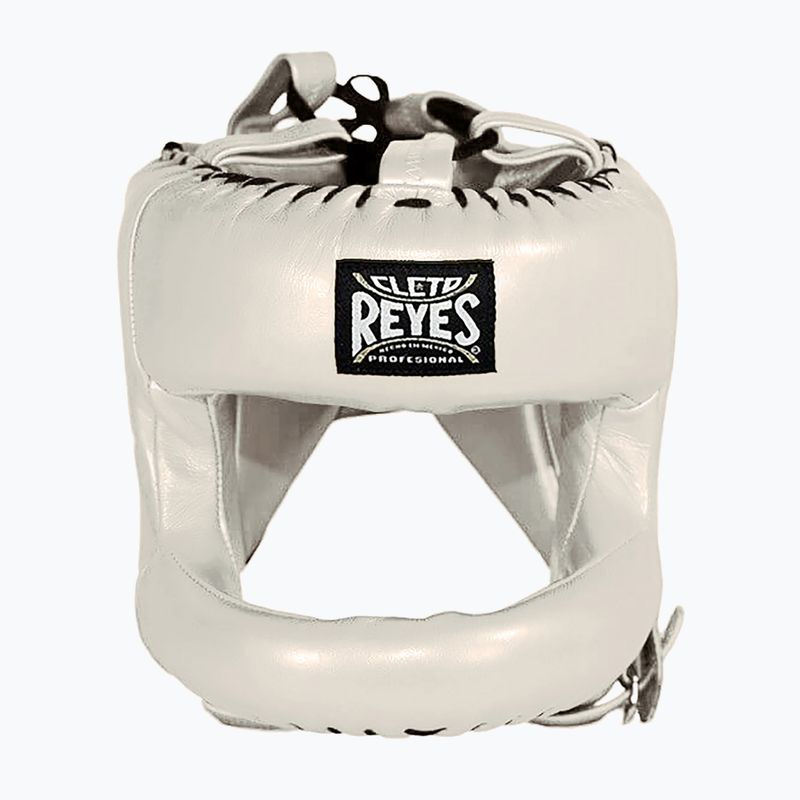 Casco da pugilato Cleto Reyes con barra facciale rotonda bianco