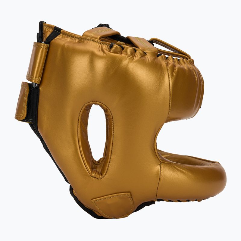 Casco da pugilato Cleto Reyes con barra facciale rotonda oro 2