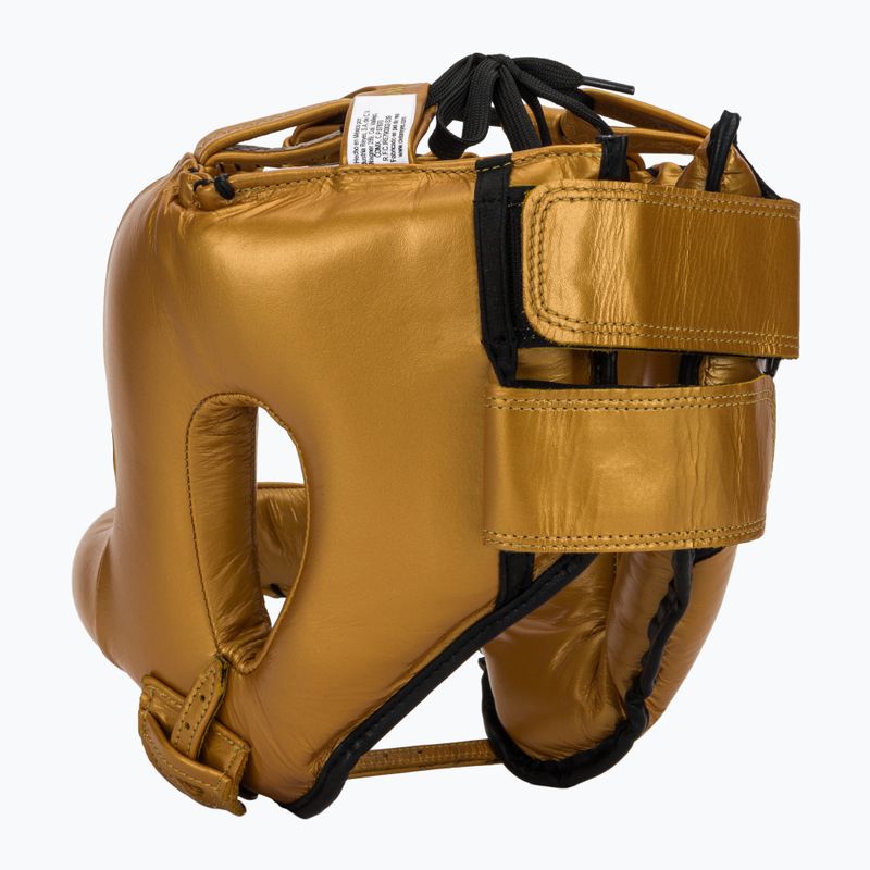 Casco da pugilato Cleto Reyes con barra facciale rotonda oro 3