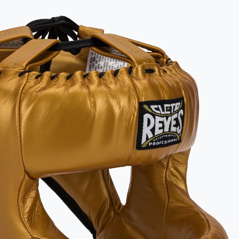 Casco da pugilato Cleto Reyes con barra facciale rotonda oro 4