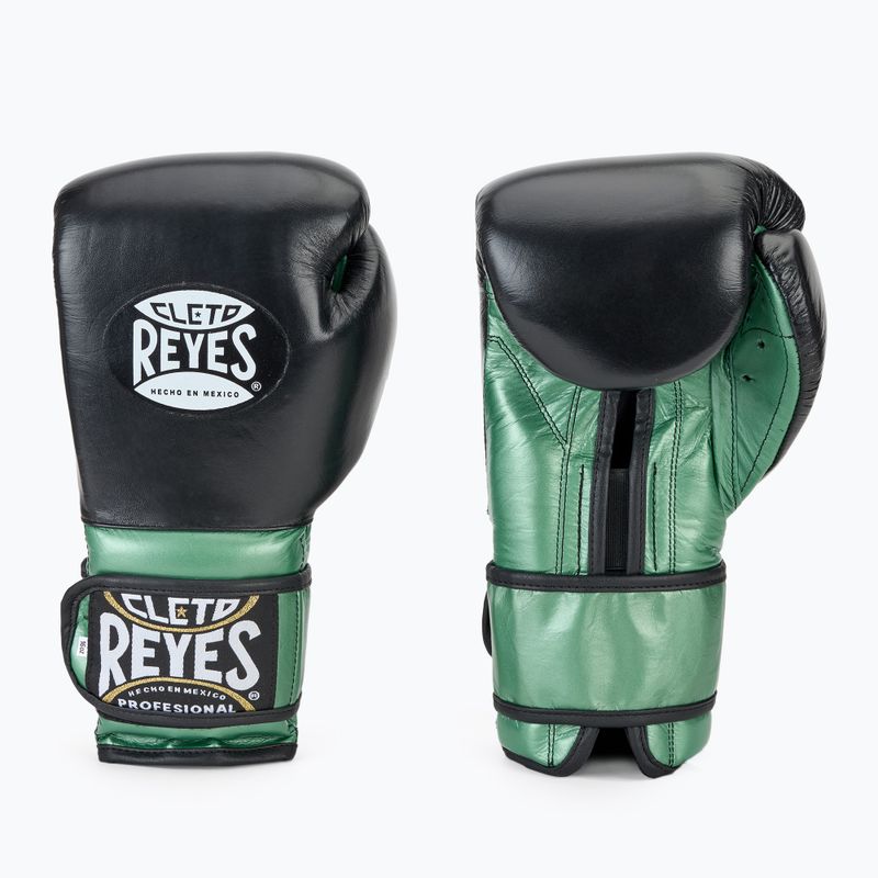 Cleto Reyes Velcro Sparring verde pistacchio metallizzato/nero guantoni da boxe 3