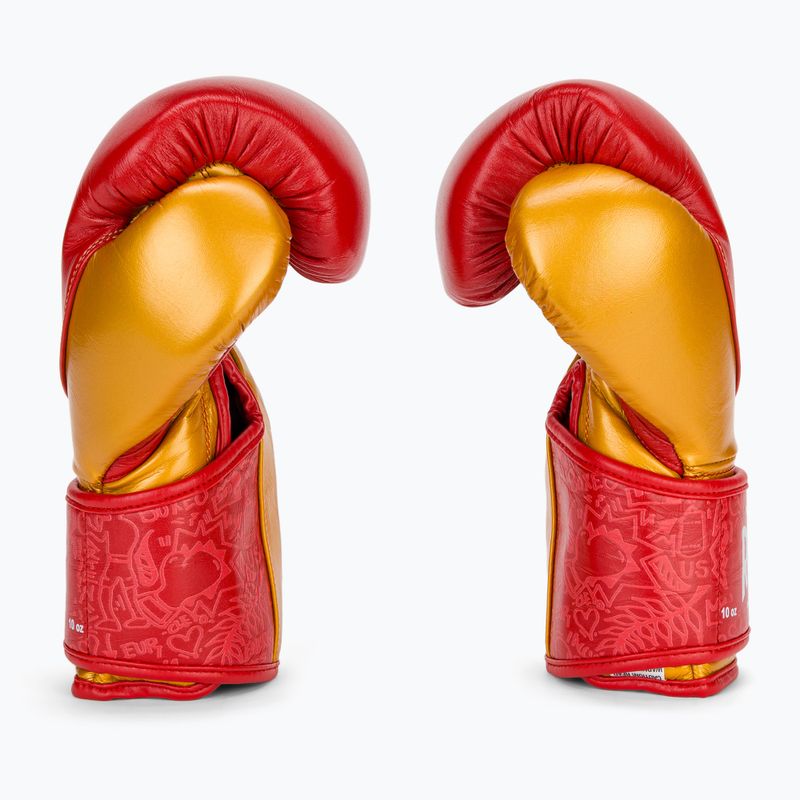 Guantoni da boxe in pelle rosso/oro Cleto Reyes High Precision Training 4