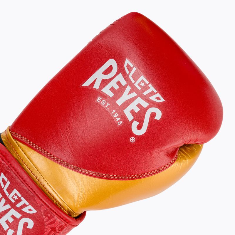 Guantoni da boxe in pelle rosso/oro Cleto Reyes High Precision Training 5