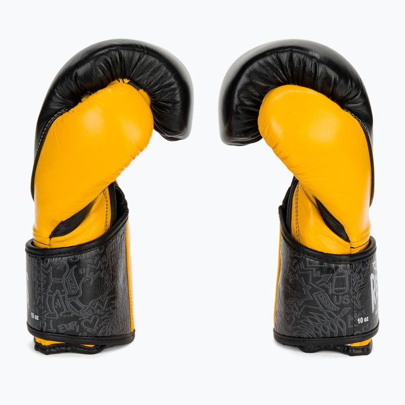 Guantoni da boxe in pelle nera/gialla Cleto Reyes High Precision Training 4