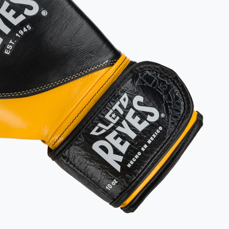 Guantoni da boxe in pelle nera/gialla Cleto Reyes High Precision Training 6