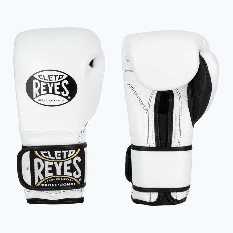 Cleto Reyes Guanti da boxe in velcro bianco/nero 8