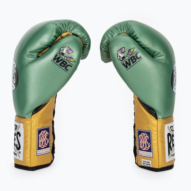 Guantoni da boxe Cleto Reyes Boxing Gloves creen metallic/gold 4