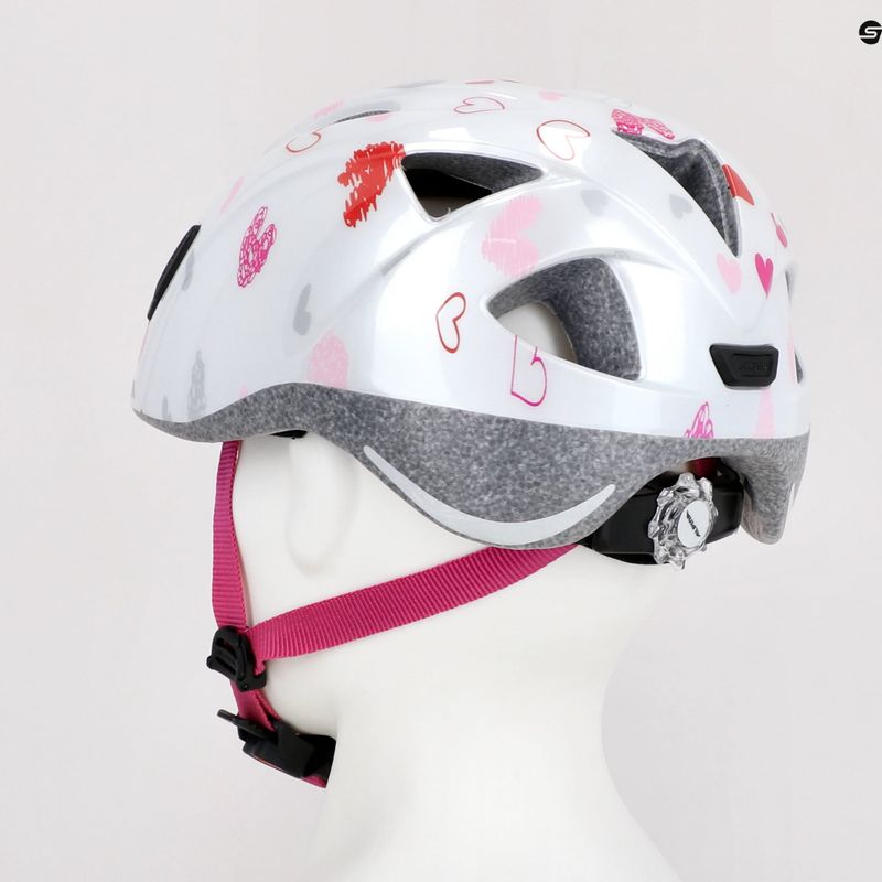 Casco da bici Alpina per bambini Ximo, cuori bianchi 9